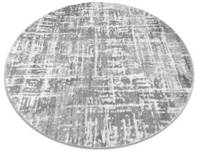 Tapijt MEFE modern  Rond ,  8722 Lijnen vintage gewreven  - Structureel,  twee poolhoogte , grijskleuring / wit
