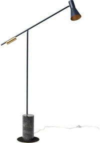 Kare Design Metro Vloerlamp - B92 X D26 X H160 Cm - Marmer En Zwart Metaal