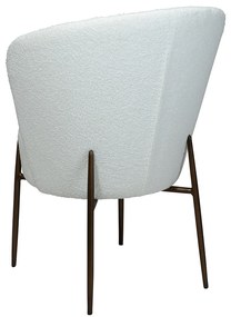 Dan-Form Orbit Eetkamerstoel Met Hoge Rugleuning Rond Boucle Wit