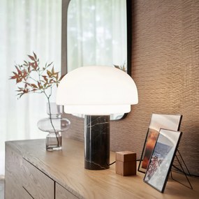 Tafellamp, opaline en marmer, hoogte 43,1 cm, AGATHILDA