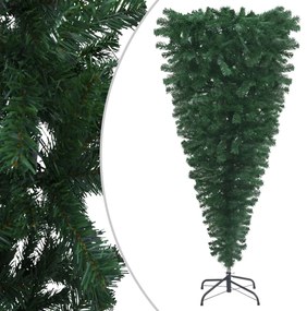 vidaXL Kunstkerstboom omgekeerd met LED's en kerstballen 210 cm