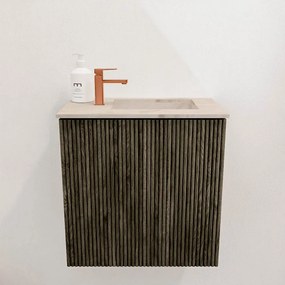 Mondiaz Joya DLux 40cm toiletmeubel shadow met wastafel faye rechts 1 kraangat frappe