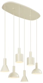 Scandinavische hanglamp creme 6-lichts - Biles