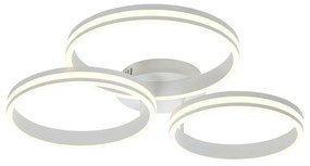 Plafondlamp wit incl. LED 3-staps dimbaar 3-lichts - Navara Design rond Binnenverlichting Lamp