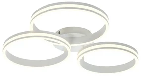 Plafondlamp wit incl. LED 3-staps dimbaar 3-lichts - Navara Design rond Binnenverlichting Lamp
