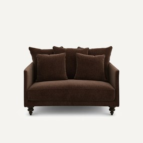 2-zits compacte bank in chenille fluweel, Lazare