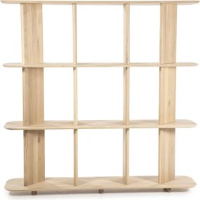 Open Wandkast Eikenhout Naturel - 180x40x180cm.