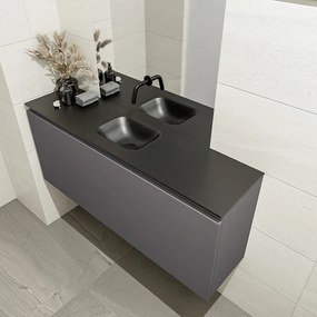 Mondiaz Olan 120cm toiletmeubel dark grey met wastafel urban midden geen kraangat