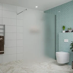 Fortifura Galeria inloopdouche - 160x200cm - mat glas - wandarm - chroom SW797932/SW797904