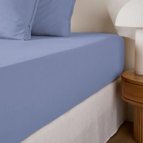 Effen hoeslaken in gewassen katoen, omslag 30 cm, Scenario