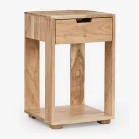 Set Van 2 Vierkante Nachtkastjes 35x35 Cm In Leduc Hout Rustiek Acaciabruin - Sklum
