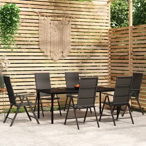 vidaXL 7-delige Tuinset zwart