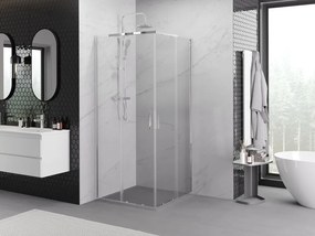 Mexen Exo-S Duo vierkante schuifdouchecabine 100 x 100 cm, transparant, chroom - 8111-100-100-01-00