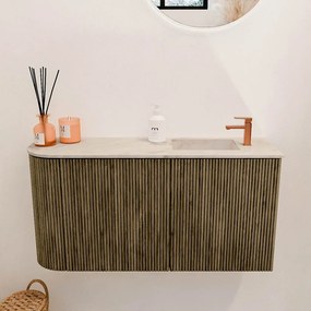 Mondiaz Joya DLux 80cm toiletmeubel ronding links dusk met wastafel faye rechts 1 kraangat frappe