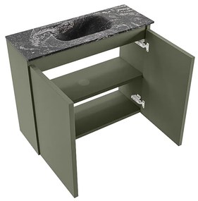 Mondiaz Ture DLux toiletmeubel 60cm army met wastafel lava midden met kraangat