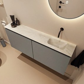 Mondiaz Ture DLux toiletmeubel 120cm smoke met wastafel ostra rechts zonder kraangat