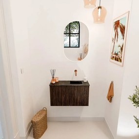 Mondiaz Joya DLux 70cm toiletmeubel walnut met wastafel faye rechts zonder kraangat lava