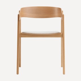 Eiken Eetkamerstoel Met Creme Stof