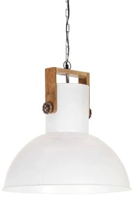 vidaXL Hanglamp industrieel rond 25 W E27 52 cm mangohout wit