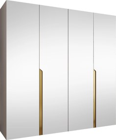 Kledingkast Hartford 591, Kasjmier, Gouden, 202x200x52cm, 135.3 kg, Kledingkast deuren: Met scharnieren