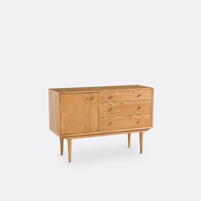 Vintage buffetkast met 1 deur en 3 lades Quilda