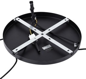 Retro hanglamp zwart met groen glas 3-lichts - Denise