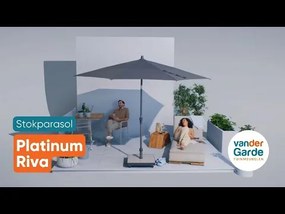 Platinum Riva stokparasol 3 m. rond - Black