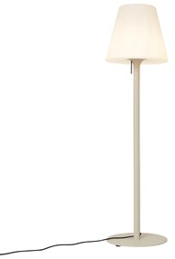 Moderne buiten vloerlamp beige met witte kap IP44 - Big Virginia Modern E27 IP44 Buitenverlichting