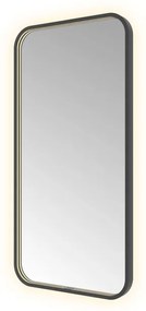 Hotbath &MORE Spiegel direct en indirect LED spiegelverwarming color changing dimbaar met afstandsbediening Geborsteld zwart PVD SSQ510MBP