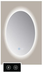 Sanicare Tutti SOAT ovale spiegel met verwarming, verlichting rondom en touch bediening 80x120cm