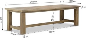 Dining Tuintafel rechthoekig 260 x 100 cm Old teak greywash Fourmile