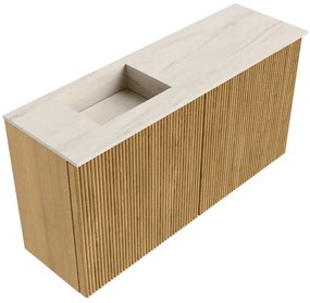 Mondiaz Joya DLux 80cm toiletmeubel oak met wastafel faye links 1 kraangat meli