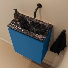 Mondiaz Ture DLux toiletmeubel 40cm jeans met wastafel lava rechts zonder kraangat