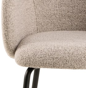 CLARA Beige Latte (stof Monza 60)/zwarte poten - MODERNE GESTOFFEERDE KUIPSTOEL VOOR WOONKAMER/EETKAMER/KANTOOR LOFT