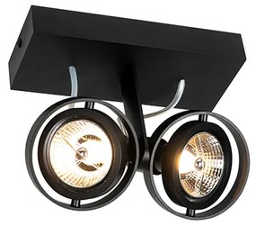 Moderne Spot / Opbouwspot / Plafondspot zwart 2-lichts - Master 70 Modern GU10 Binnenverlichting Lamp