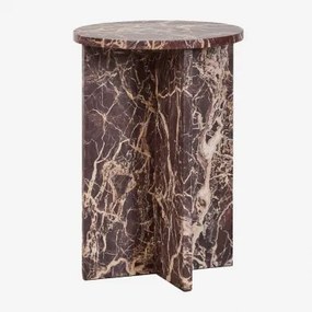 Ronde Bijzettafel Ø35 Cm In Mencia Marmer Rood Marmer - Sklum