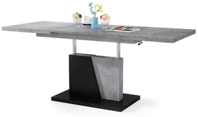 Mazzoni GRAND NOIR beton / zwart, uitschuifbare tafel