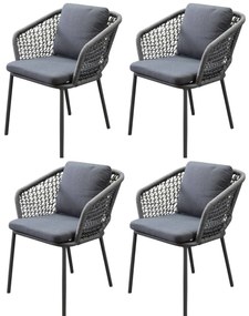 Eagle dining tuinstoel grijs wicker set van 4