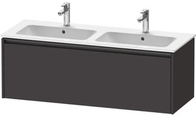 Duravit Ketho 2 wastafelonderbouwkast met 1 lade voor dubbele wastafel 128x48x44cm met greep antraciet grafiet supermat K25066080800000