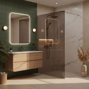 Walk-in douchewand Rea Flexi Brown / Brush Copper 80