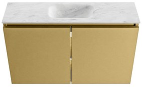 Mondiaz Ture DLux toiletmeubel 80cm oro met wastafel opalo midden met kraangat