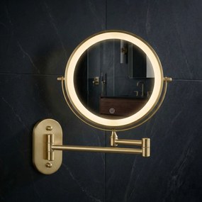 LED Spiegel Glow Brush Gold