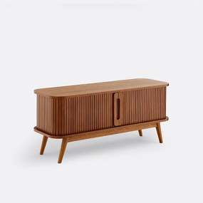 Essen en gefineerd tv-meubel, 2 schuifdeuren, 120 cm breed, WAPONG