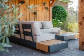 Hoek loungeset 6 personen Aluminium/teak Grijs  Santika Furniture Santika