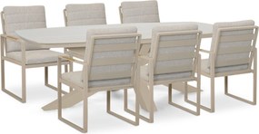 Tuinset 6 personen 220 cm Aluminium Taupe Lifestyle Garden Furniture Alessio/Belluno