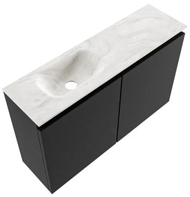 Mondiaz Ture DLux toiletmeubel 80cm urban met wastafel ostra links met kraangat