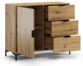 Kast LANA 03 Eiken Artisan - STAANDE KAST MET LADEN