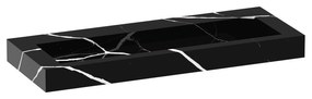 Sanituba Nature badmeubel 120cm sahara  met wastafel Artificial Marble Nero Marquina enkele wasbak geen kraangaten