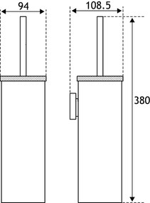 Eastbrook Catania messing metalen toiletborstelhouder zwart mat en messing geborsteld