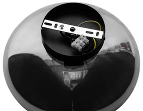 Art Deco wandlamp zwart met smoke glas - Ayesha